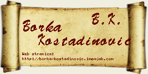 Borka Kostadinović vizit kartica